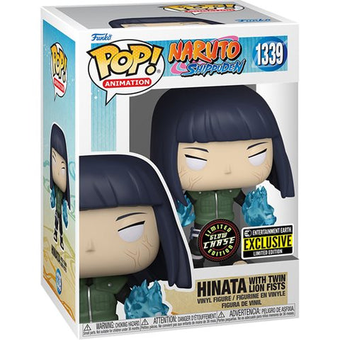 Naruto: Shippuden Hinata with Twin Lion Fists Funko Pop! Glow Chase Vinyl Figure #1339 - Entertainment Earth Exclusive