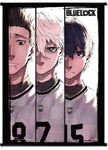 Blue Lock Manga - Yoichi Isagi, Seishiro Nagi & Shouei Barou Wall Scroll