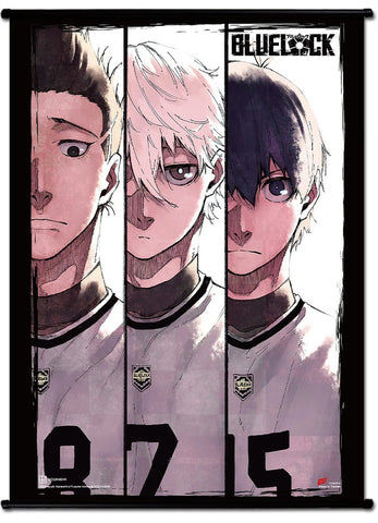 Blue Lock Manga - Yoichi Isagi, Seishiro Nagi & Shouei Barou Wall Scroll
