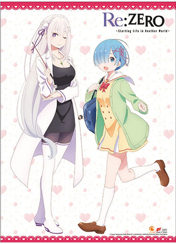 Re:Zero - Starting Life in Another World - Emilia & Rem Sweetheart Wall Scroll
