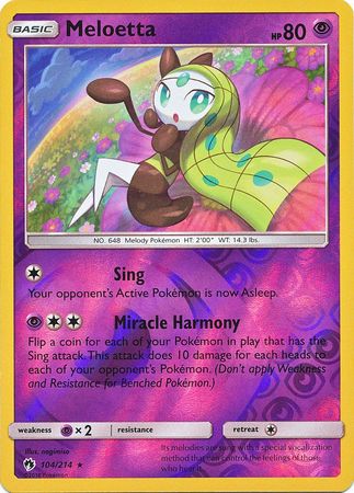 Meloetta 104/214 RARE REVERSE FOIL