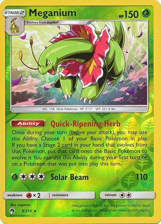 Meganium 8/214 RARE REVERSE FOIL