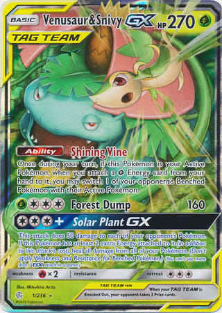 Venusaur & Snivy HOLO GX 1/236