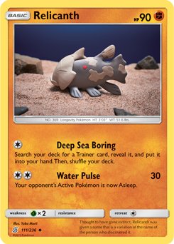 Relicanth 111/236 pokemon cards 