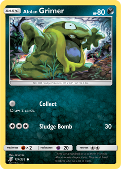 Alolan Grimer 127/236 pokemon cards 