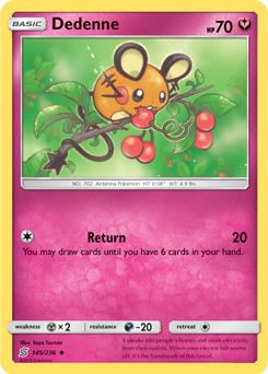Dedenne 145/236 pokemon cards 