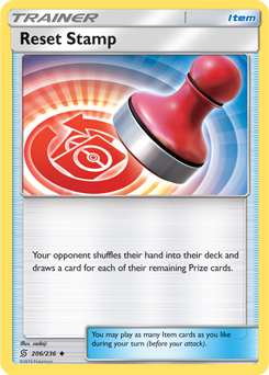 Reset Stamp 206/236 pokemon cards 
