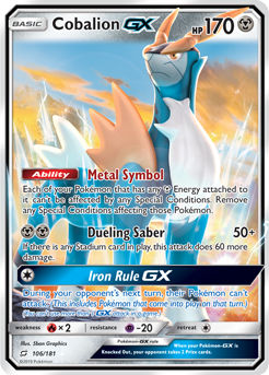 Cobalion GX 106/181 FULL ART FOIL RARE