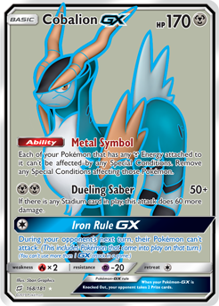 Cobalion GX 168/181 FULL ART FOIL RARE