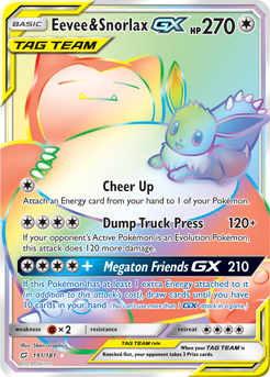 Eevee & Snorlax GX HYPER RARE 191/181
