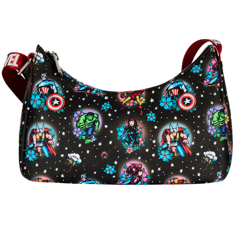 avengers floral tattoo shoulder bag 