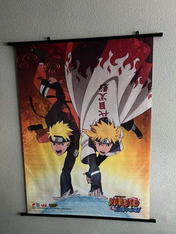 NARUTO SHIPPUDEN - NARUTO & 4th Hokage  WALL SCROLL