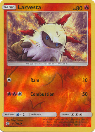 Larvesta 34/236 REVERSE HOLO UNCOMMON