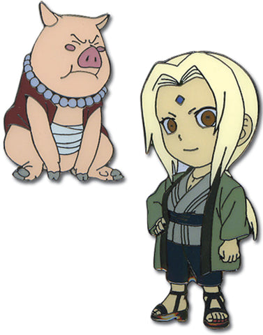 NARUTO TSUNADE & TONTON METAL PIN SET