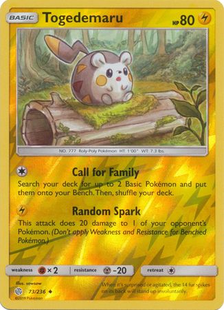 Togedemaru 73/236 REVERSE HOLO UNCOMMON