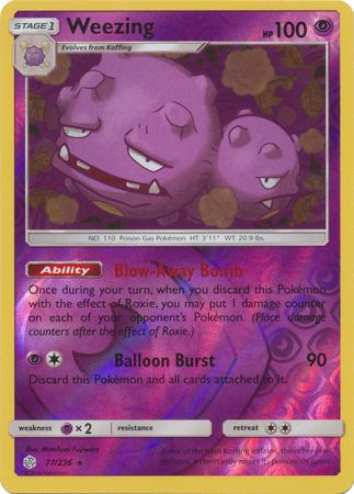 Weezing 77/236 REVERSE HOLO RARE