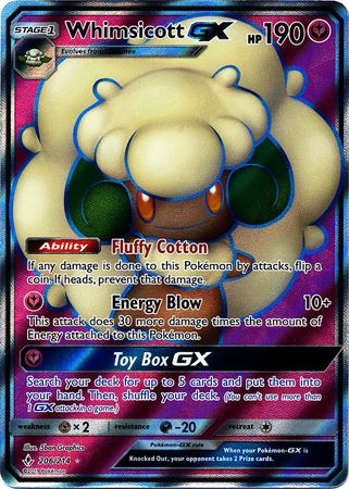 Whimsicott 206/214 FULL ART GX FOIL